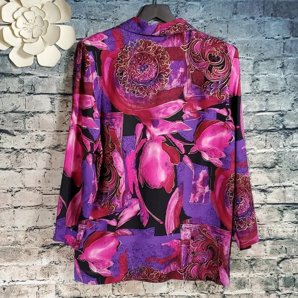 Vintage | Kensington Square 80s Pink and Purple Blazer Jacket - Picture 7 of 9